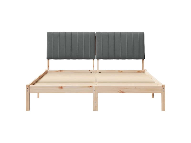 Lit double- lit adulte - cadre de lit avec tête de lit marron 150 x 200 cm pin massif - Conforama D