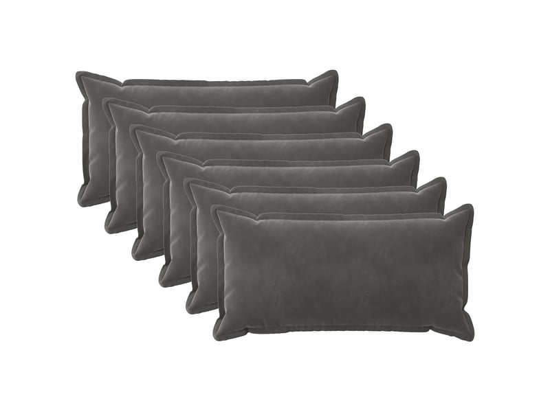  Lot de 6 coussins avec oreiller, coussins décoratifs houten gris foncé fløjl cf51253  - Conforama A