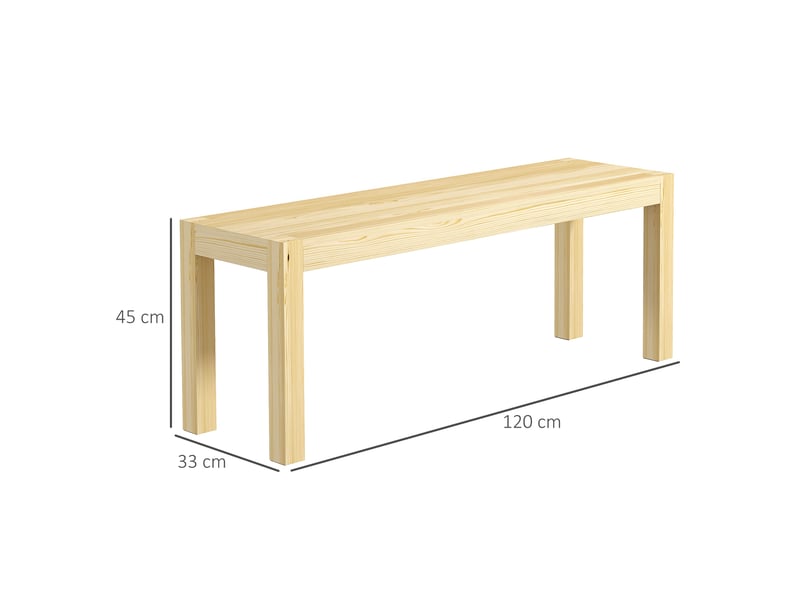 Banc en pin massif naturel 120 x 33 x 45 cm  - Conforama C