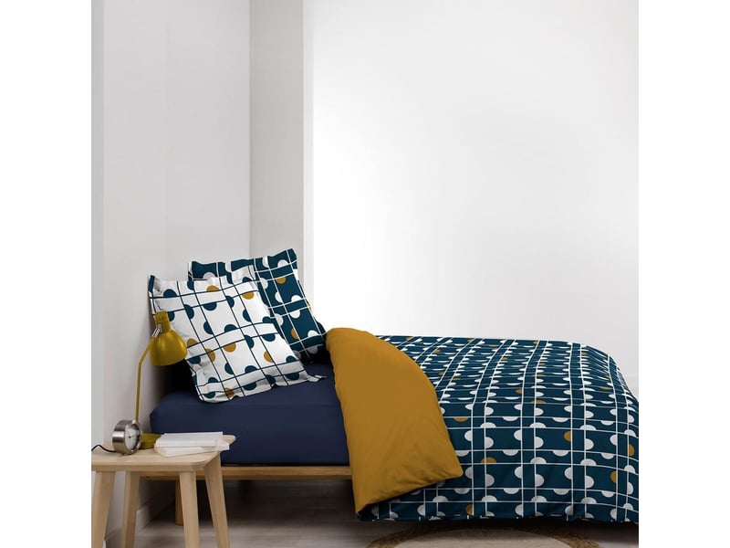  Parure de lit 3 pièces gabi 240x220cm bleu 1644017 - Conforama D