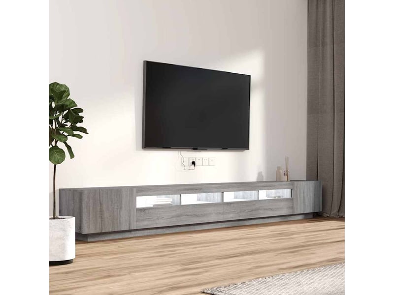  Ensemble de meubles tv avec lumières led 3 pcs sonoma gris shl39611  - Conforama E