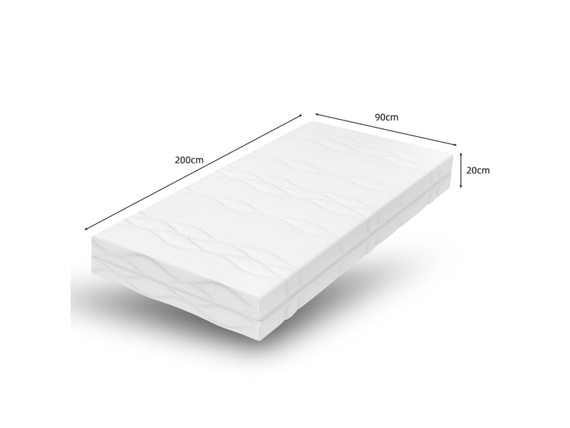  Matelas à ressorts ensachés 90x200 cm – blanc et gris – 7 zones, 20 cm, housse lavable, soutien ferme h3  - Conforama C