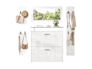 Portemanteau avec banc et rangement 89.5 x 96.5 cm blanc