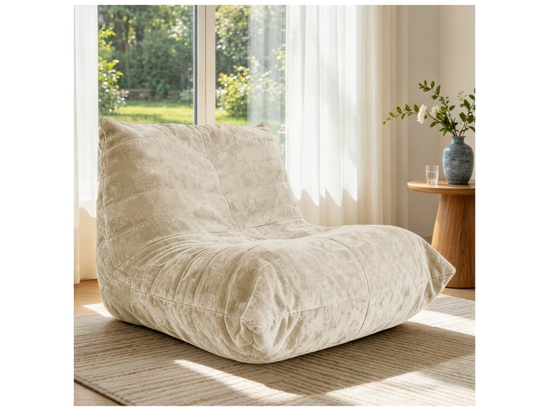  Fauteuil poire 90x100x80 cm ergonomique beige  - Conforama B