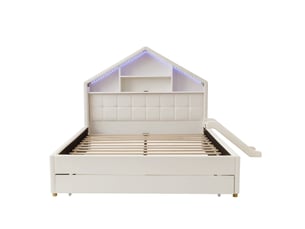 Lit cabane 140x200 cm MAISONORA coloris beige