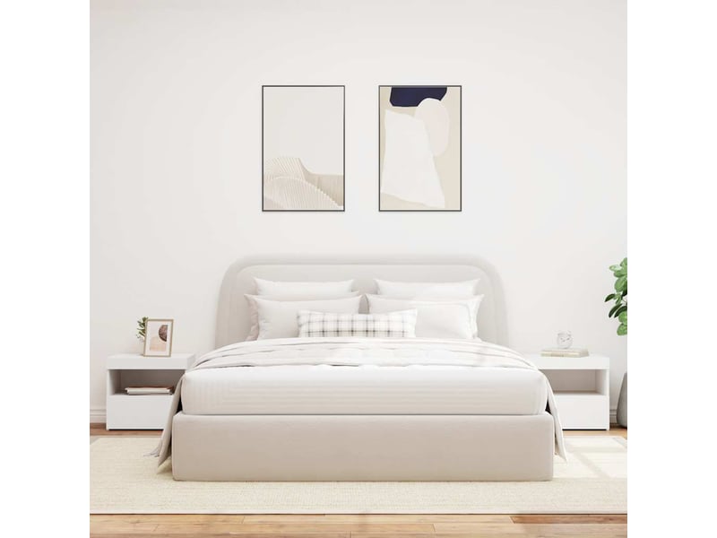  Lot de 2 tables de chevet - cabinet de chevet - table de nuit avec lumières led blanc 50x40x45 cm  - Conforama B
