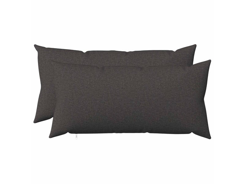  Lot de 2 coussins avec oreiller, coussins décoratifs heerlen gris foncé tissu cf50225  - Conforama B