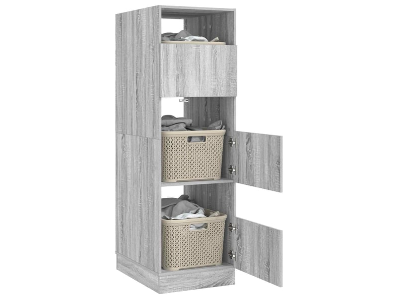  Armoire à laver gris sonoma 50x68x162 cm bois d'ingénierie  - Conforama C
