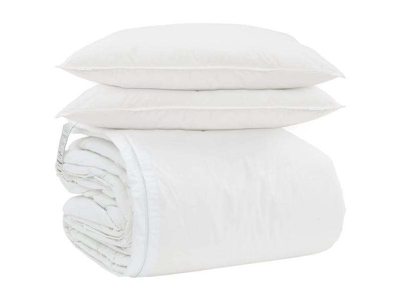  Ensemble de duvet avec oreiller 3 pièces - couette blanc plume de canard  - Conforama A