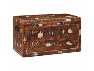Boîte de rangement, coffre de rangement avec stockage marron bois de mangue massif shl4526