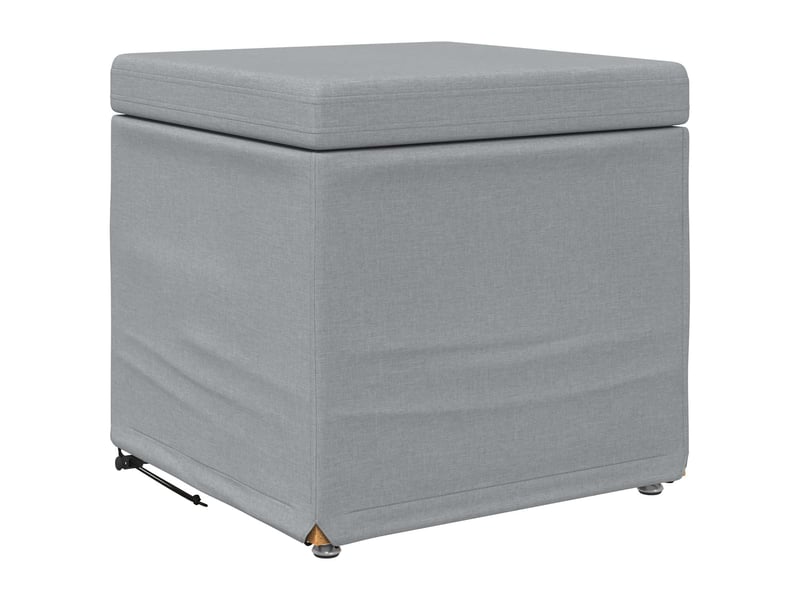  Tabouret bas, ottoman gris clair 41x41x40 cm tissu et bois stratifié  - Conforama A