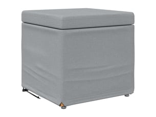 Tabouret bas, ottoman gris clair 41x41x40 cm tissu et bois stratifié