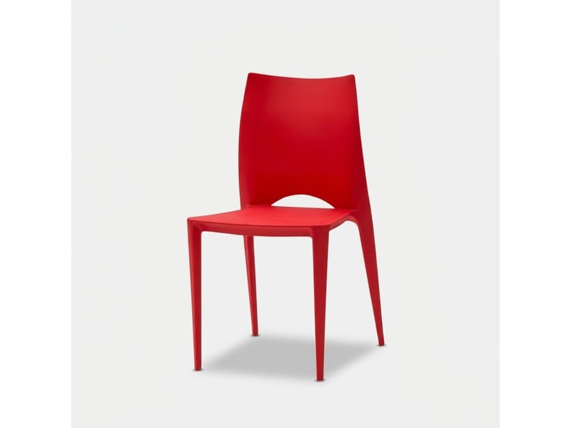  Lot de 4 chaises empilables en polypropylène lione - rouge  - Conforama C