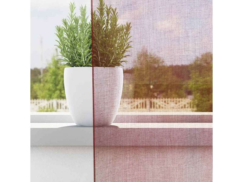 Lot de 2 rideaux en voile, voilages avec œillets rouge bordeaux cf44412 - Conforama C