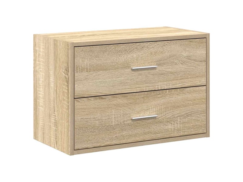  Armoire à tiroirs, commode avec 2 tiroirs chêne sonoma 60x31x40 cm bois ingénierie  - Conforama A