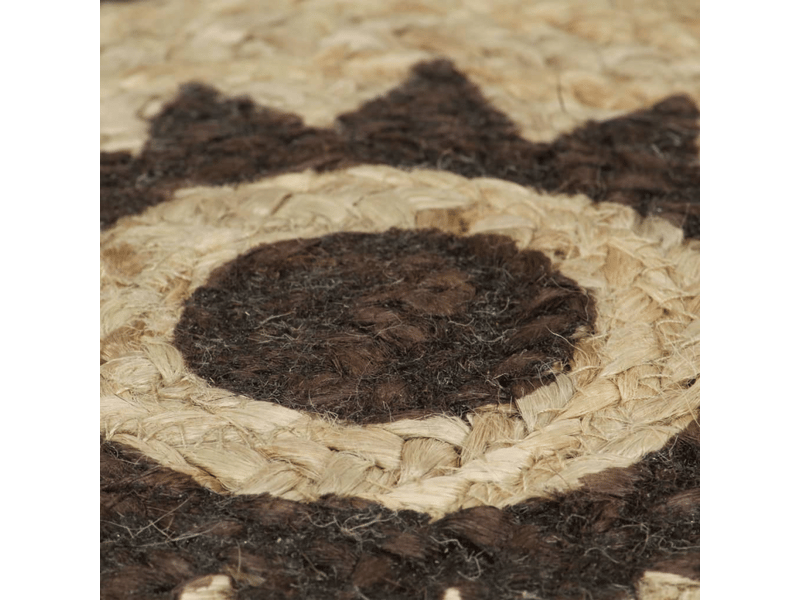  Tapis fait à la main jute avec imprimé marron foncé 90 cm - comfortxl 133704 - Conforama D