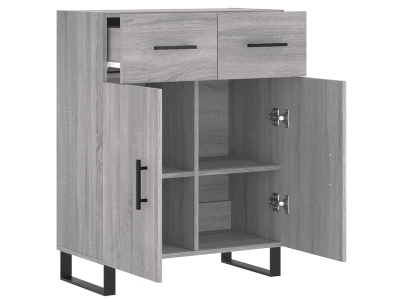  Buffet - bahut - meuble de rangement sonoma gris 69,5x34x90 cm bois d'ingénierie  - Conforama E