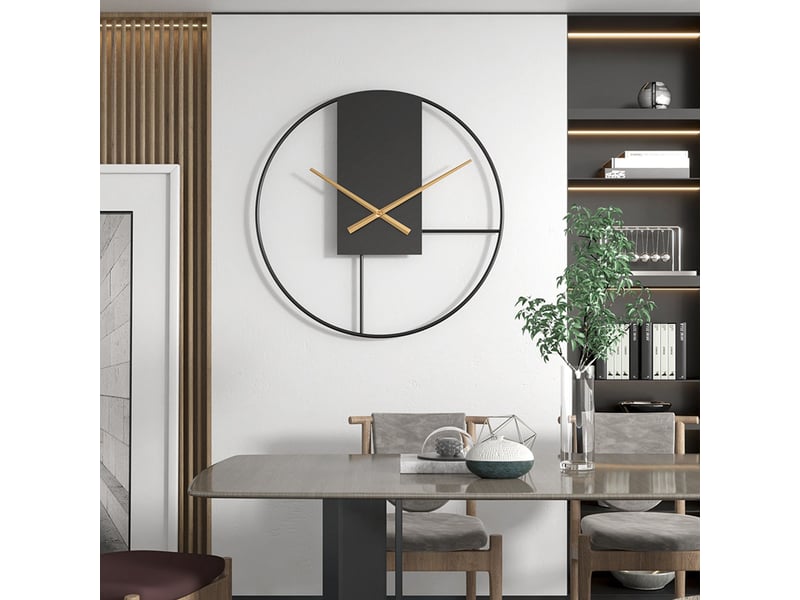  Horloge murale industrielle rétro 50 cm en métal gris mouvement silencieux décoration intérieure chicfurn  - Conforama B