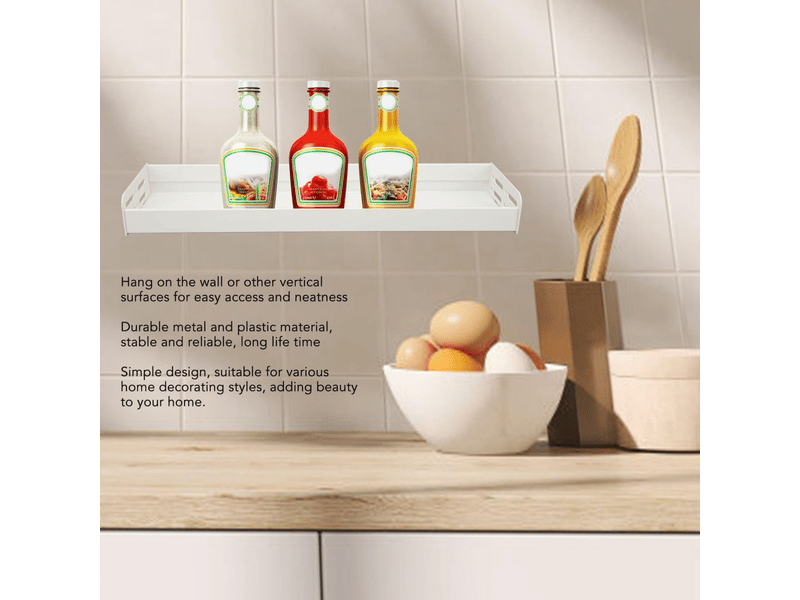  Étagère murale multifonctionnelle de 50 cm, organiseur mural, étagère de rangement pour cuisine et salle de bain  - Conforama C