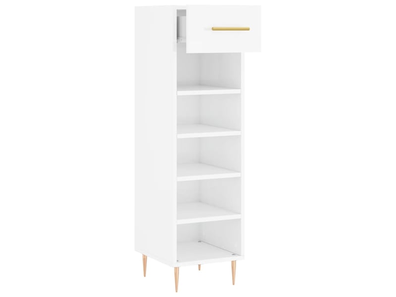  Meuble à chaussure | armoire à chaussure blanc brillant 30x35x105 cm bois ingénierie  - Conforama E
