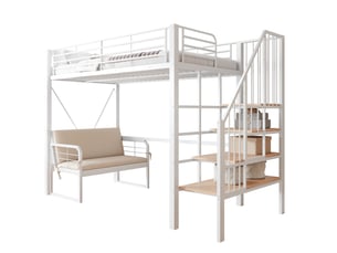 Lit mezzanine 90x200 cm MEUBLIV coloris blanc