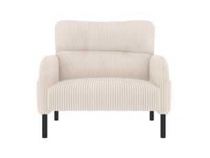 Fauteuil fixe OKWISH  Velours côtelé beige vendu A l'unité