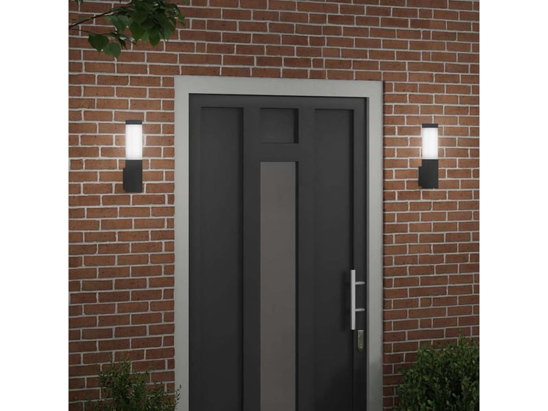  2 pièces applique murale extérieure noir 10.5x6x33 cm shl96233  - Conforama C