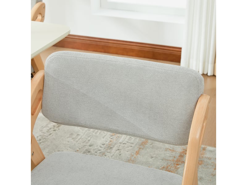  Lot de 2 chaises pliantes en hêtre massif et lin gris W5118P494897 - Conforama D
