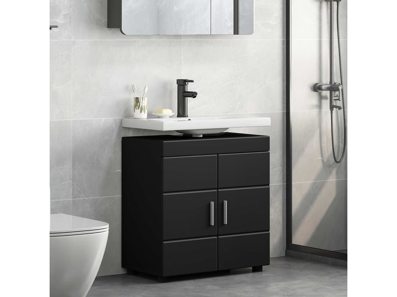 Ensemble d'armoire de salle de bain tulum noir 60 x 34 x 63 cm cf62992 - Conforama B