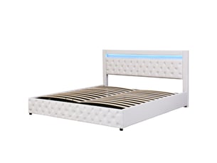 Lit avec rangement 180x200 cm    coloris blanc
