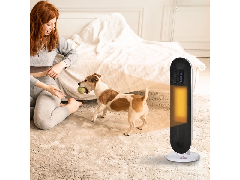  Chauffage soufflant oscillant 12002000 w – mini élément chauffant en céramique ptc – avec télécommande – chauffage d'appoint  - Conforama C