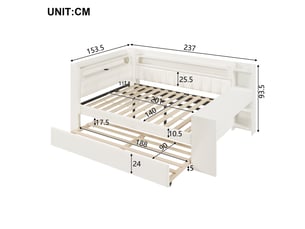 Lit simple 140x200 cm coloris blanc