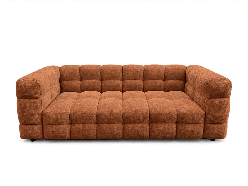  Augustin - canapé droit 3 places en velours texturé - best mobilier - terracotta AUGUSTIN - Conforama A