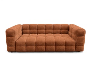 Canapé droit fixe BESTMOBILIER AUGUSTIN 3 places Velours rouge