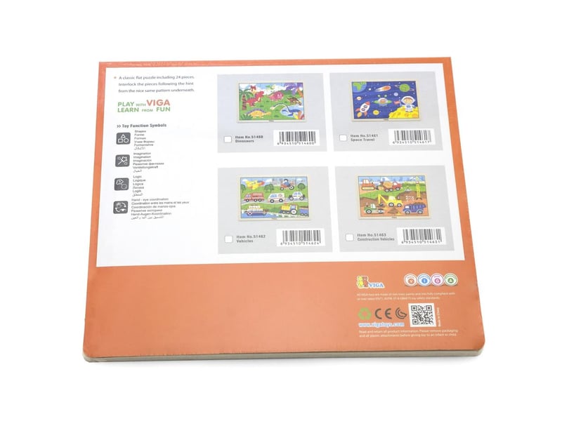  Puzzle en bois viga 51460 - dinosaures, 24 pièces sur support 6934510514600 - Conforama C