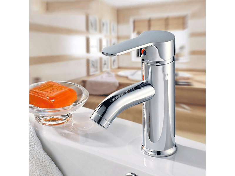  Robinet mitigeur eau chaude et froide, robinet de lavabo monocommande (couleur: version courte galvanisée)  - Conforama E
