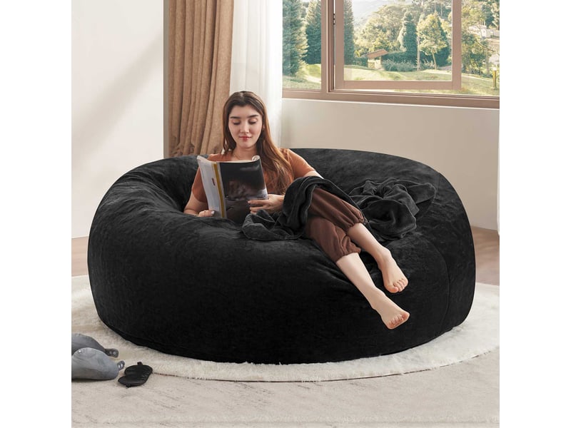 Pouf géant adulte xxl, housse lavable - fauteuil poire confortable, siège de lecture pliable et lit d'appoint pour chambre & balcon - Conforama A