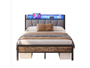 Lit simple 140x190 cm <strong></strong> <strong>Qualité haut de gamme</strong> coloris gris