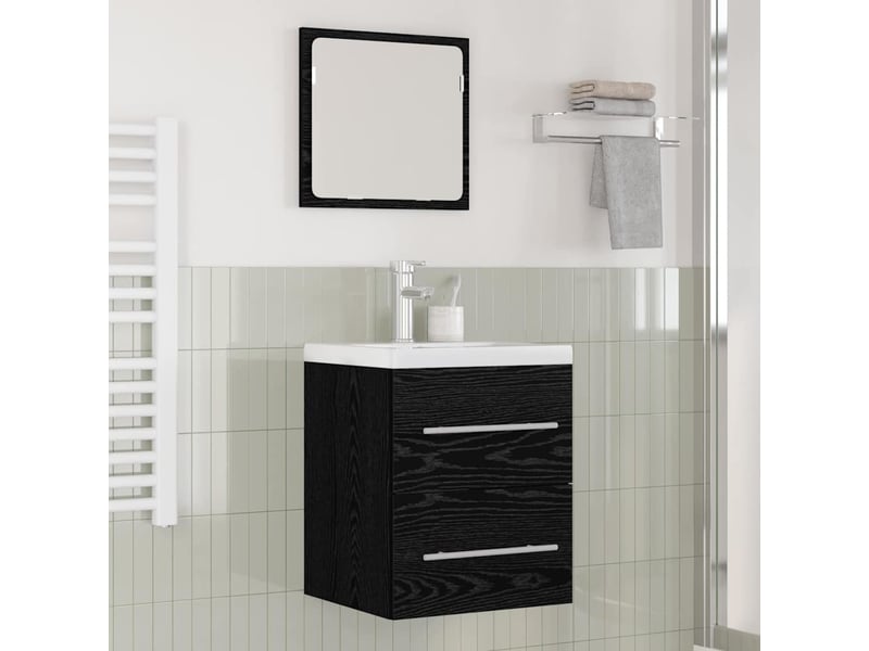  Meuble de lavabo de salle de bain, armoire de bain noir 42 x 39 x 52 cm cf65555  - Conforama B