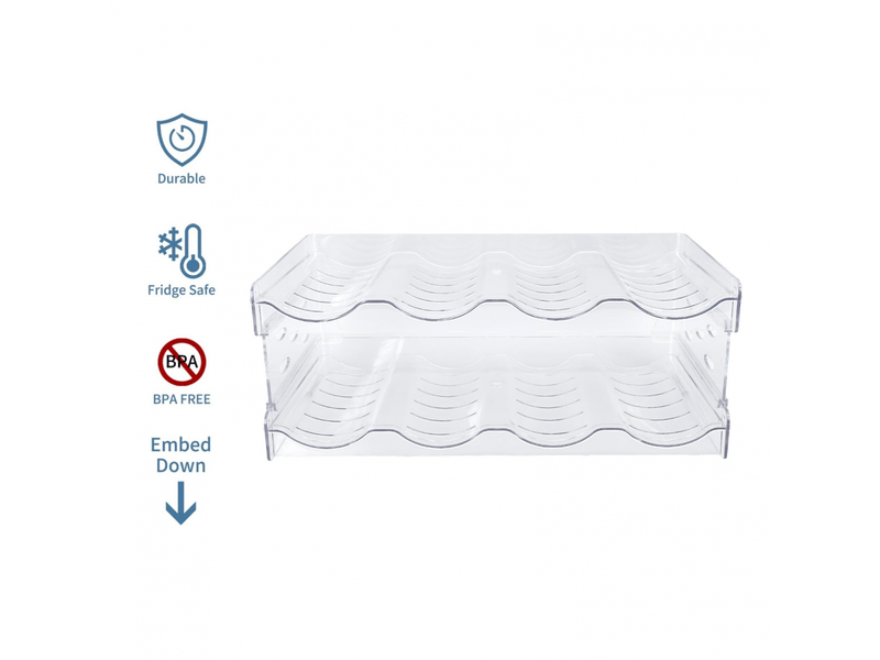  Organiseur de bouteilles d'eau empilable à double couche, support de rangement de bureau en plastique transparent pour armoire de cuisine (4 b  - Conforama D