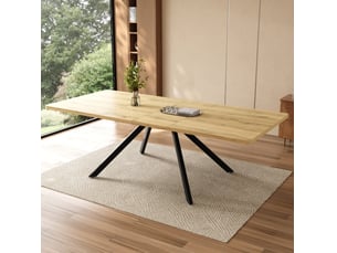 Table à manger extensible 160-240x90 cm en mdf coloris chêne