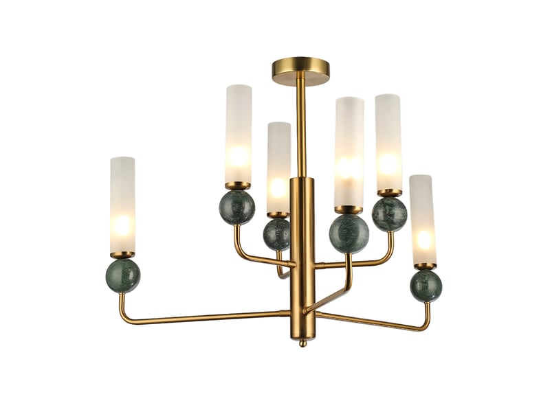 Lustre chandelier effet jade b – éclairage 3 couleurs ASLED-822 - Conforama A