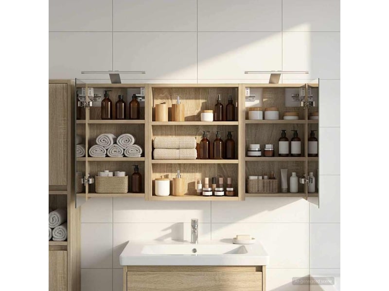 Ensemble de meubles de salle de bain 3 pcs 100x10.5x50 cm shl5974 - Conforama D