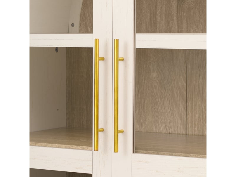  Armoire haut blanc forme arche avec verre cannelé 76x40x180cm  - Conforama D