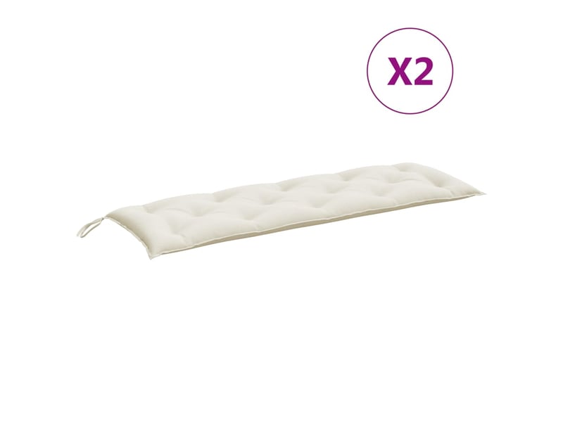  Lot de 2 coussins de banc de jardin, coussins d'assise crème mélangé tissu cf58651  - Conforama D