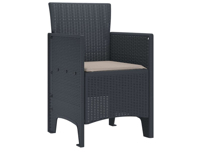  Lot de 2 chaises de jardin, chaises d'extérieur anthracite polypropylène cf30015  - Conforama A