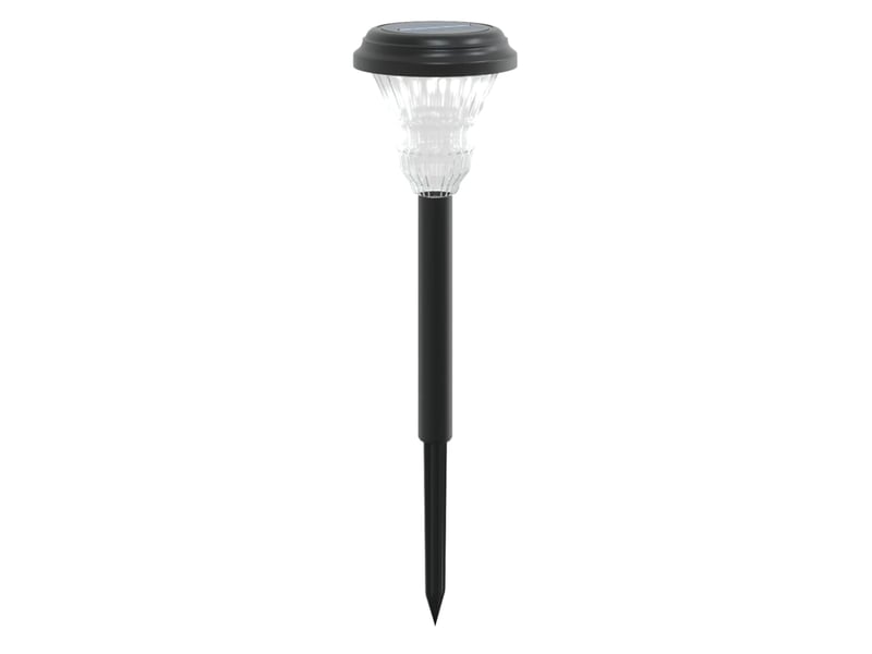  Lot de 12 lampes solaires décoratives jardin 8,5 x 31 cm avec éclairage automatique style moderne en plastique noir 02_0056664  - Conforama A