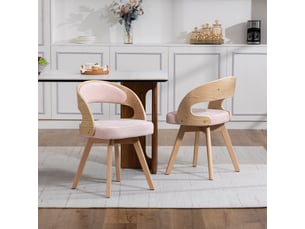 Lot de 2 chaises de salle à manger pivotantes,44x41x75 cm,lin,rose