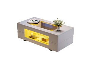 Table basse rectangulaire coloris blanc LPOSPI - 50 cmx100 cm