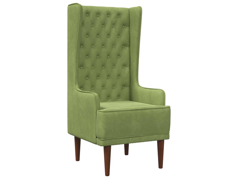  Vidaxl chaise à dossier haut avec boutons capitonnés vert clair  - Conforama A